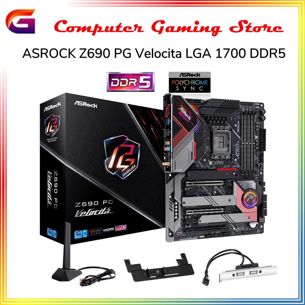 ASROCK Z690 PG Velocita Motherboard Intel LGA 1700 Gen 12 DDR5