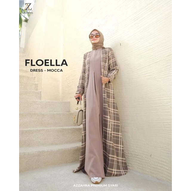 Baju Gamis Dress Wanita Perempuan Floella by Azzahra Premium