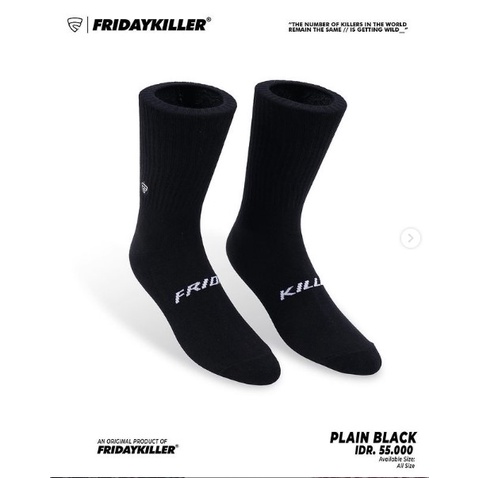 KAOS KAKI FRIDAY KILLER | PLAIN BLACK