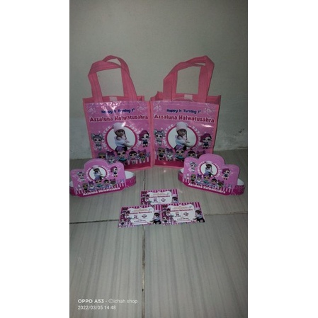 

Sepaket tas ultah+topi ultah+undangan