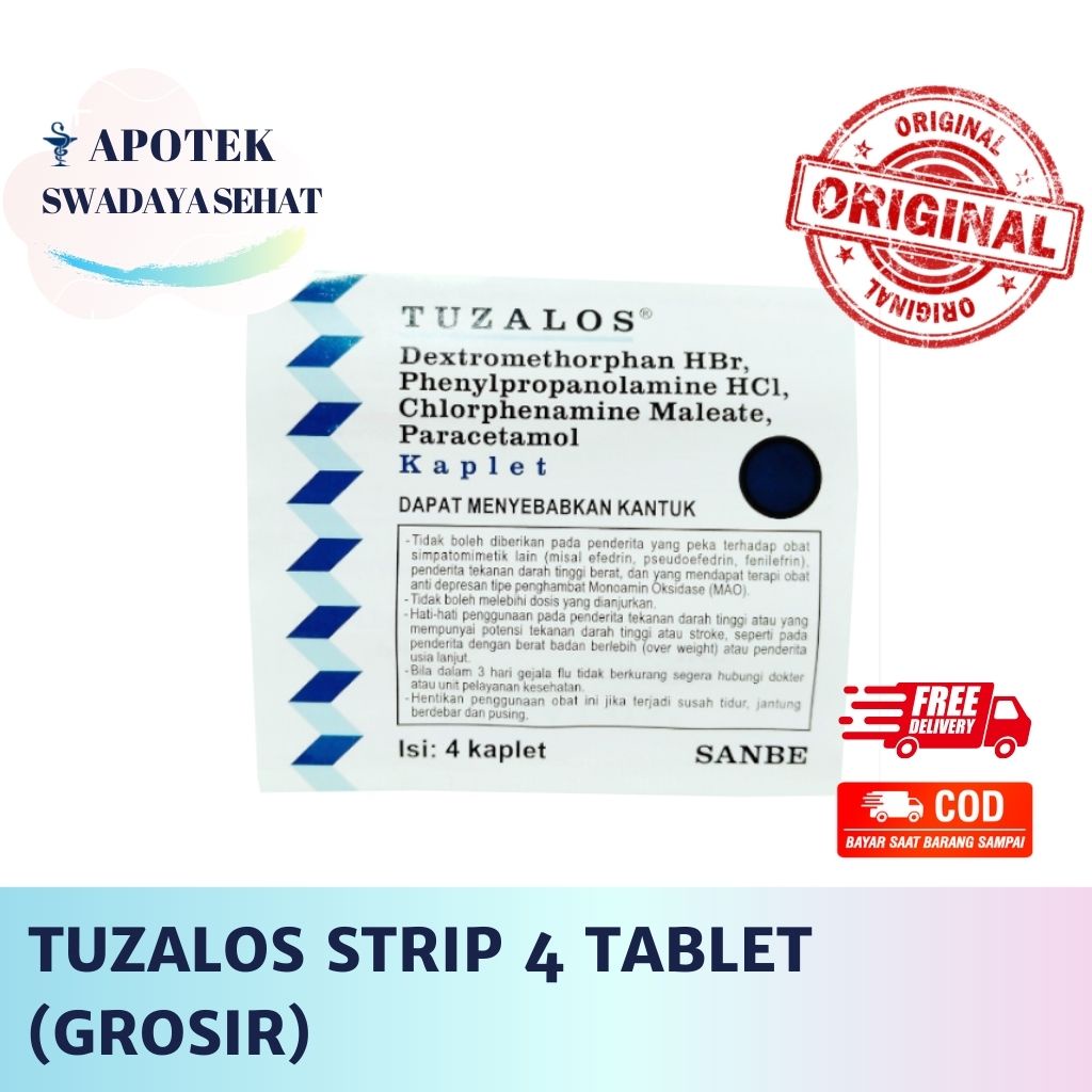 Jual Tuzalos Strip - Obat Demam Batuk Pilek 4 Tablet | Shopee Indonesia