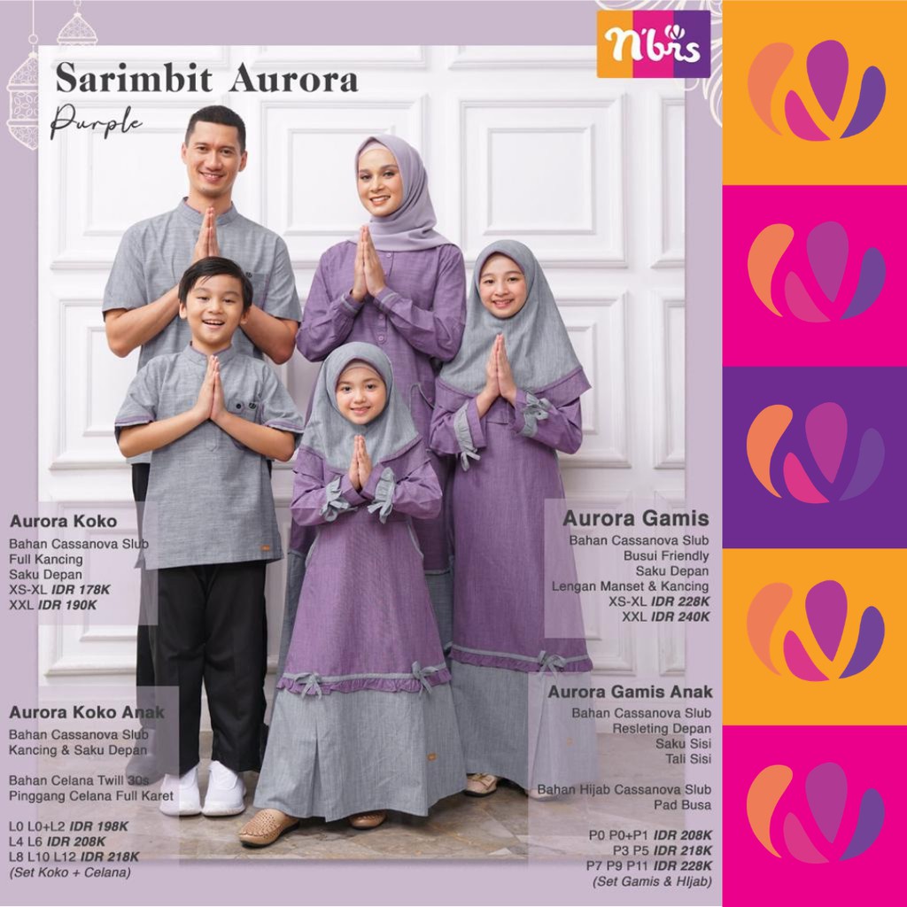  SARIMBIT  AURORA TERBARU  GAMIS NIBRAS  2022  PURPLE TURKIS 