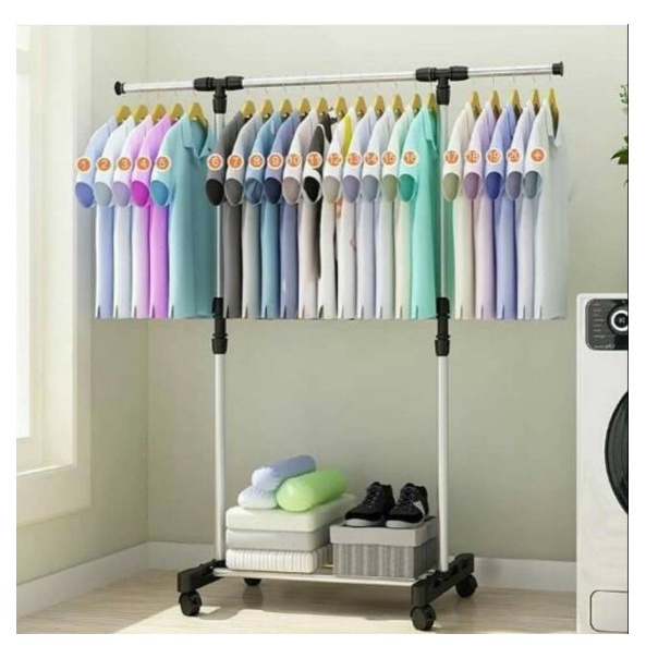 Cod Stand Hanger Besi Stainless Jemuran Baju Single Rak Besi Stainless / Single Pool / Jemuran