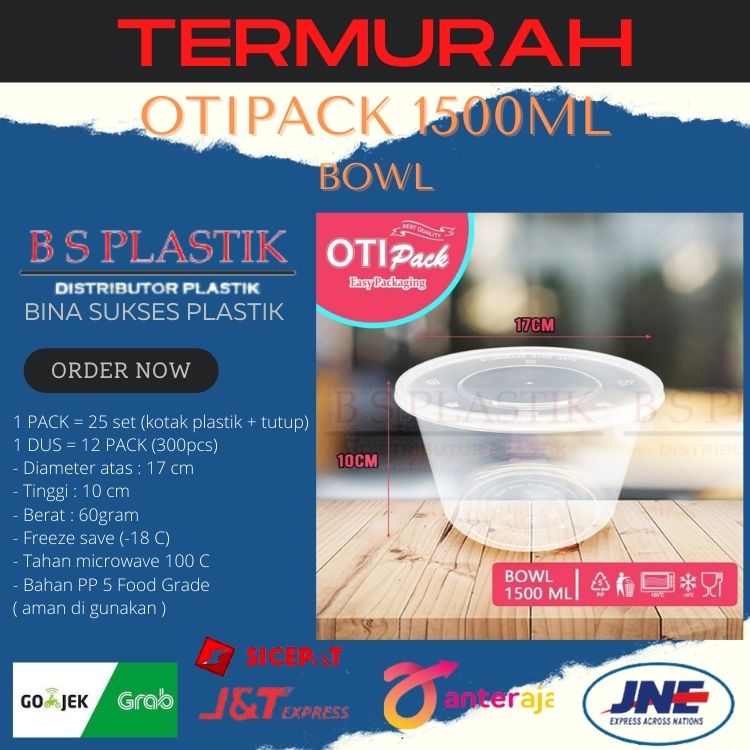 Mangkok Plastik 1500ML/Thinwall Bowl/Cup Pudding/Mangkok Bulat OTIPACK