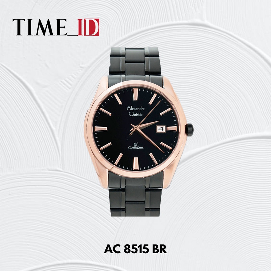 Jam Tangan Alexandre Christie AC 8515 Black Rosegold Pria
