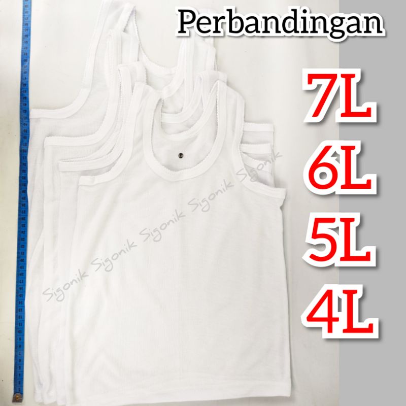 Singlet Anak Remaja Cewek Cowok Laki-Laki 4L 5L 6L 7L Putih Kaos Pakaian Dalam Jumbo Polos Sigonik