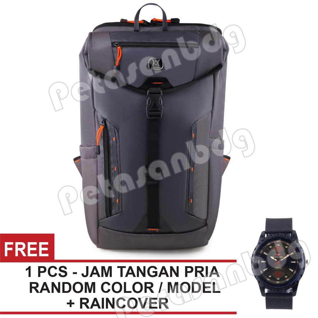 PTS -Tas Ransel Gear Bag Dynasty Backpack + Raincover FREE Jam Tangan Pria Random Color