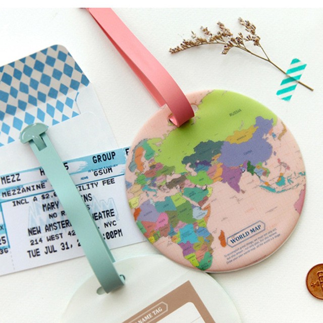 WORLD MAP Luggage Tag Label Koper (Koper jadi mudah dikenal) J40