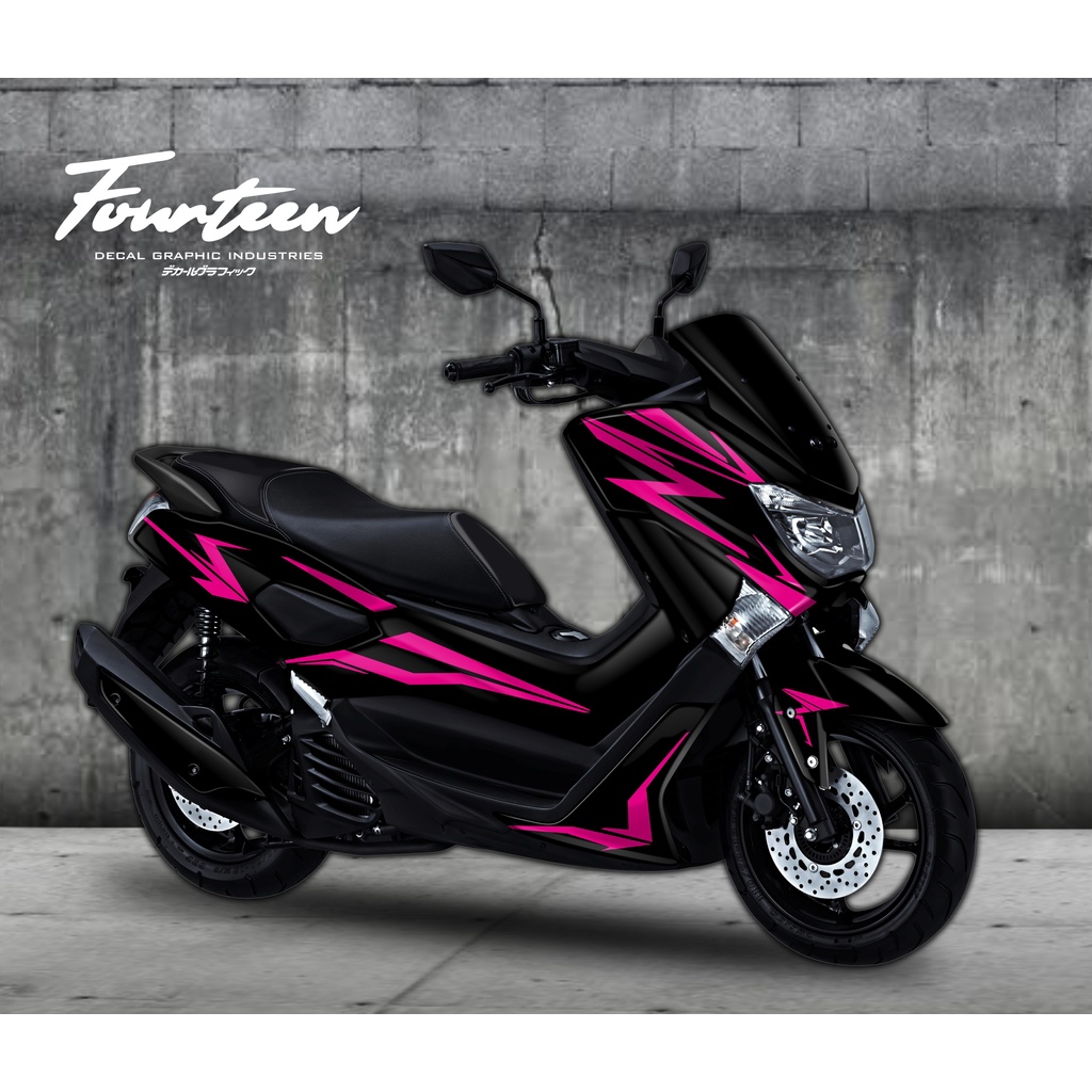 Sticker Nmax Full Body / Decal Nmax Full Grafis NMAX LAMA / PERTAMA PINK HITAM