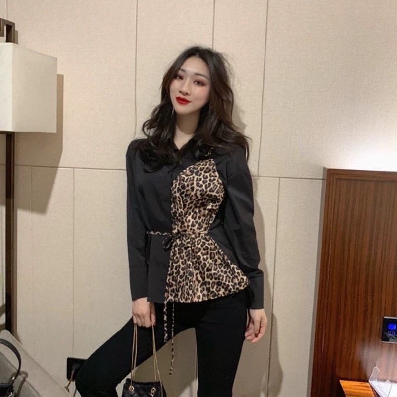 Kemeja leopard wanita korean style jumbo kemeja wawa oversize ld110cm kemeja kuliah kerja wanita import kemeja fashion Trendy