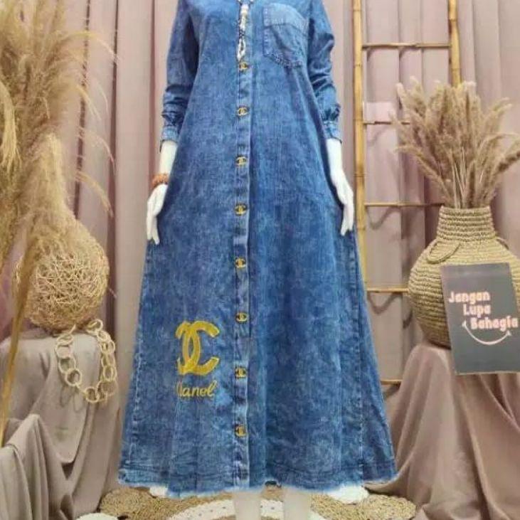 Harga TERMURAAH.. Gamis Levis Deira/Gamis Jeans/Baju Muslim/Gamis Terbaru/Pakaian Wanita Terbaru