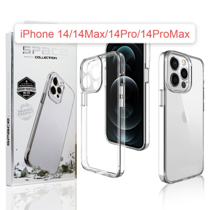 SPACE Case iPhone 14/14 Max/14Pro/14 Pro Max Drop Resistan Anti Shock Transparan