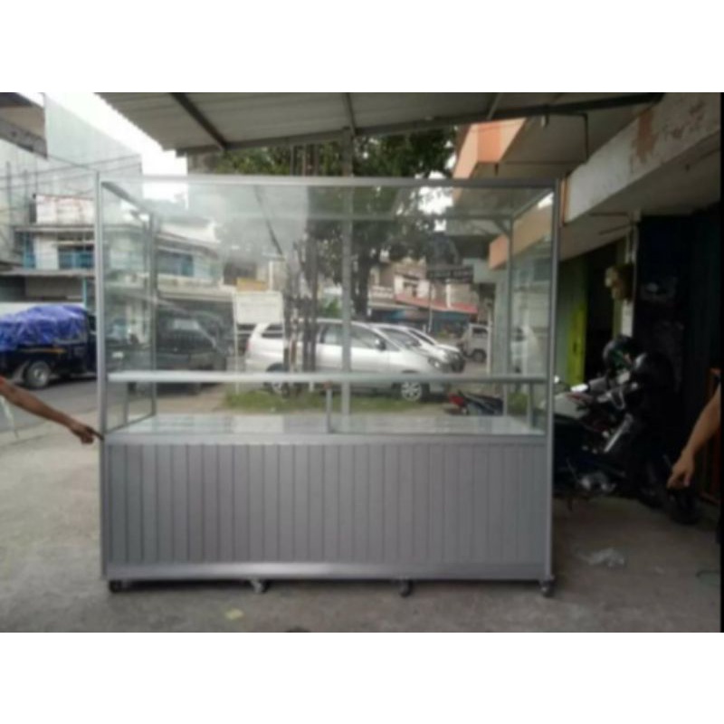 Lemari kaca etalase restoran rumah makan padang panjang 2.4 m palembang