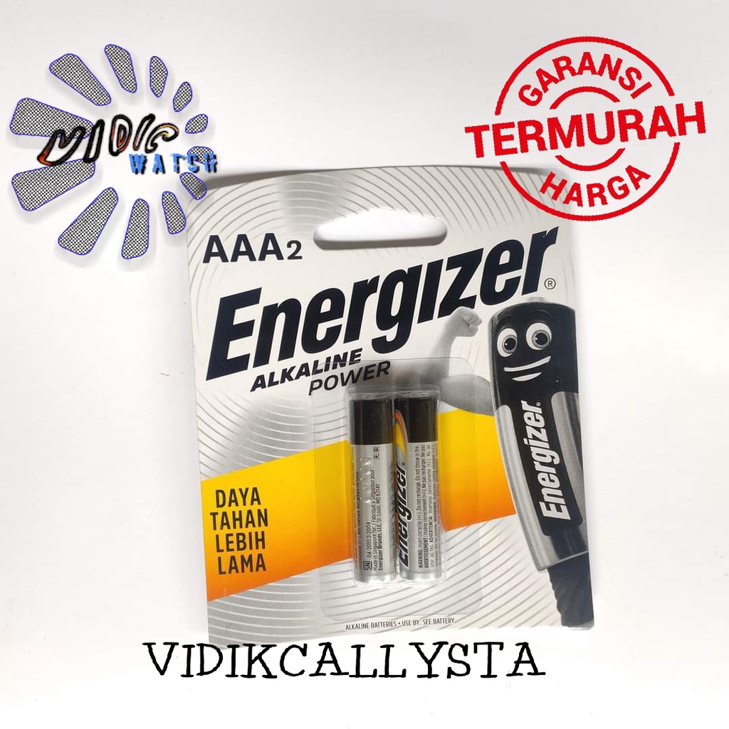 BATERAI ENERGIZER ALKALINE POWER AA AAA A3 A2 E91 LR6 / AAA A3 E92 LR03 1.5V ASLI ISI 2