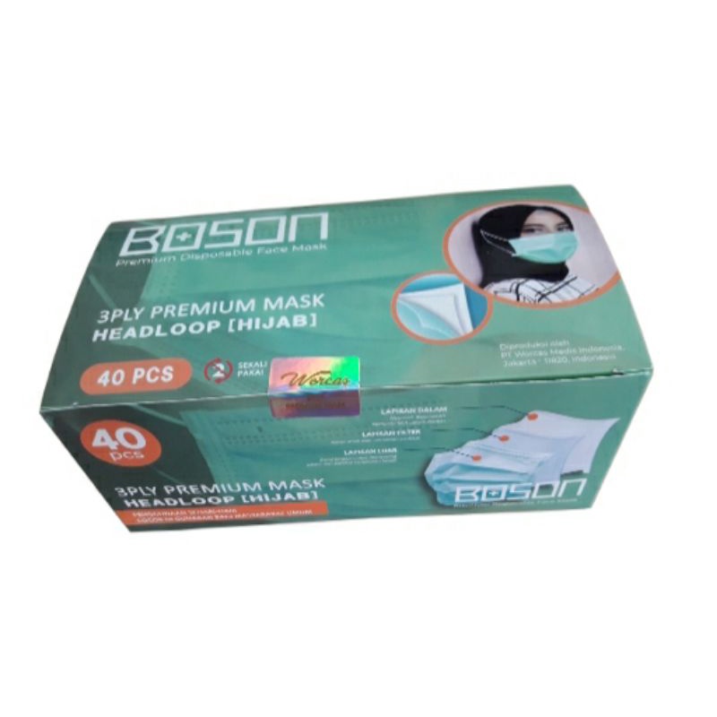 Masker Boson Headloop 3ply | masker Hijab Boson terlaris