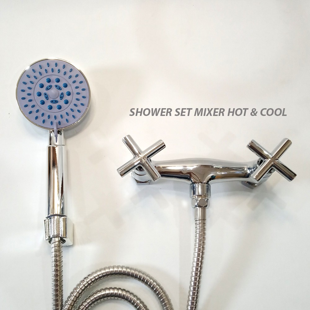 Shower Set Mixer Kran Hot &amp; Cool Kran Shower Paket Lengkap 8043 Bahan Kuningan High Quality