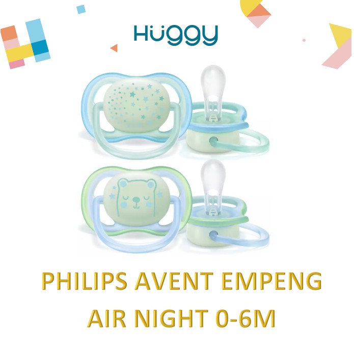 Philips Avent Empeng Ultra AIr Night 0-6m SCF376/11 Twin Pack Pacifier