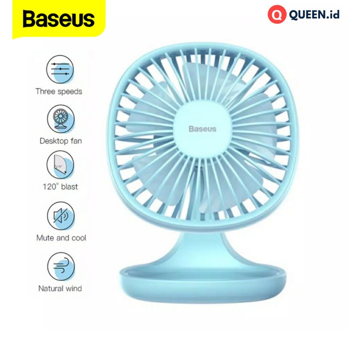 ELEKTRONIK ALAT PENDINGIN RUANGAN BASEUS KIPAS MEJA DESK FAN 3 SPEED PUDING SHAPED FAN - KIPAS MEJA