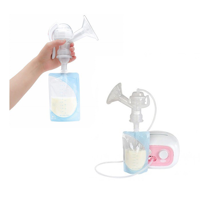 Unimom 20pcs Pump Store Breastmilk Bags Kantong ASI Bisa Dipasang Pompa