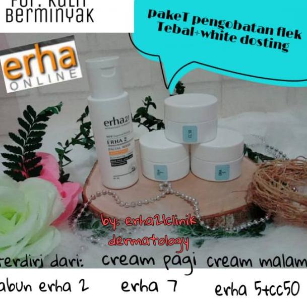 Paket cream erha mengobati flek tebal sulit hilang dosting/erha 1 erha 7 erha 5 cc50 KnG |Tidak@maha
