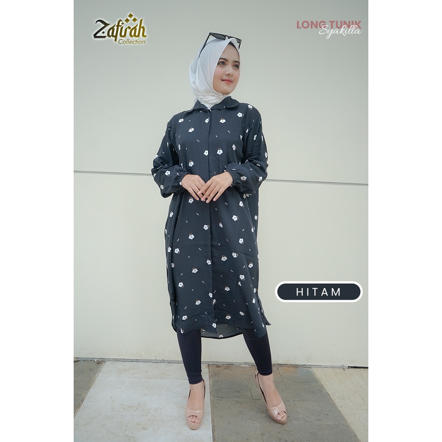 Long Tunik Syakilla ORI Zafirah Collection / Kemeja Wanita / Tunik Muslimah / Long Tunic / Tunik Wanita Terbaru