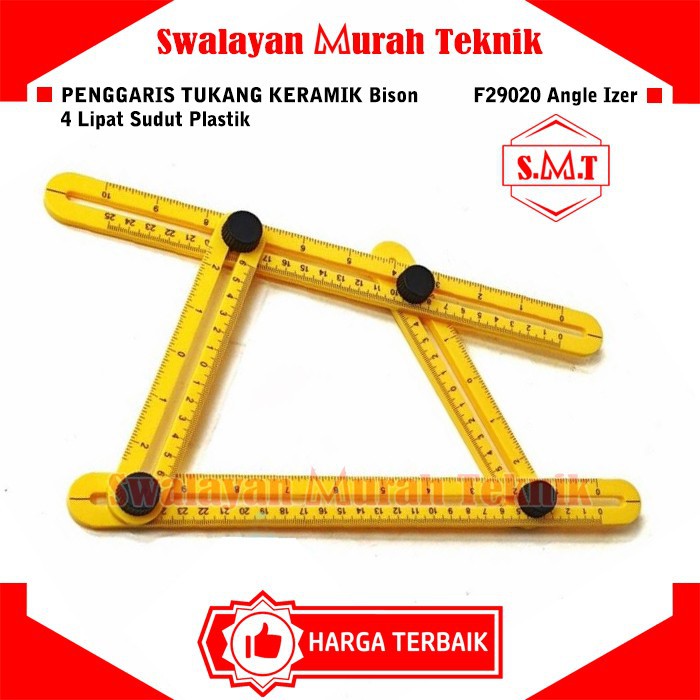 

Penggaris Tukang Keramik BISON F29020 Angle Izer 4 Lipat Sudut Plastik