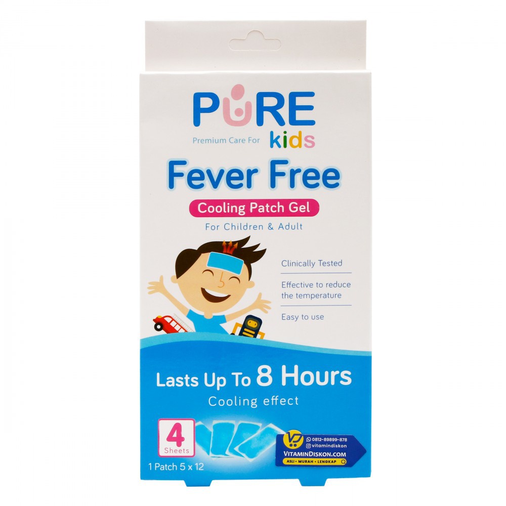 Pure kids baby inhalant feverfree pactch obat aise belly penurun panas decongestant oil 10ml untuk batuk pilek anak sesak nafas anak |pure bb-Fever free isi 5 psc