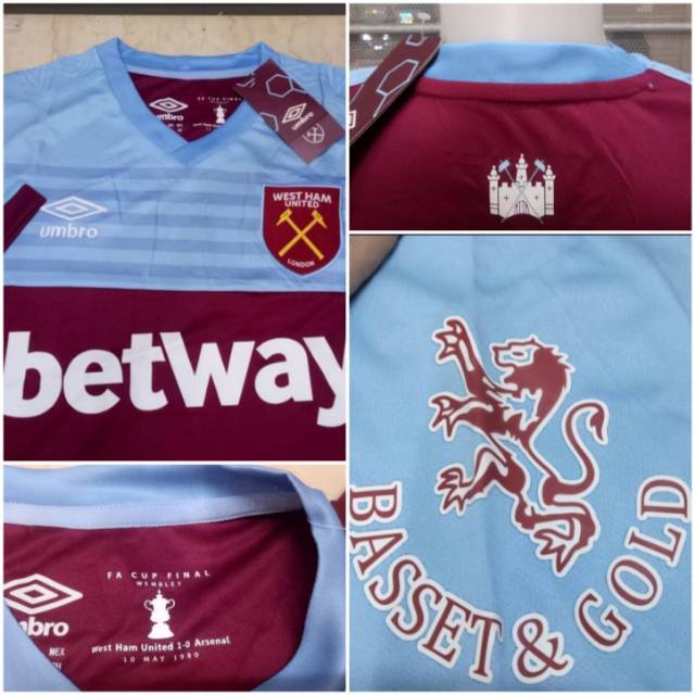 JERSEY BOLA WEST HAM HOME 2019/20 GRADE ORI
