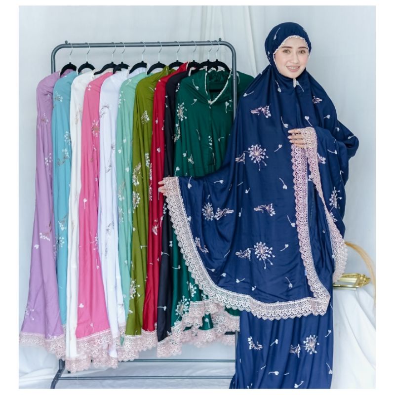 Mukena Dewasa Rayon Jumbo Full Bordir //Mukena AMERA Renda Mewah