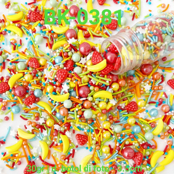 

BK-0381 SPRINKLES SPRINKLE 30 GRAM BUAH STROBERI STRAWBERRY PISANG BEST SELLER