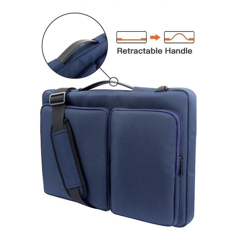 Tas Laptop Selempang Extra Protective Case Double Pocket 14 15 inch