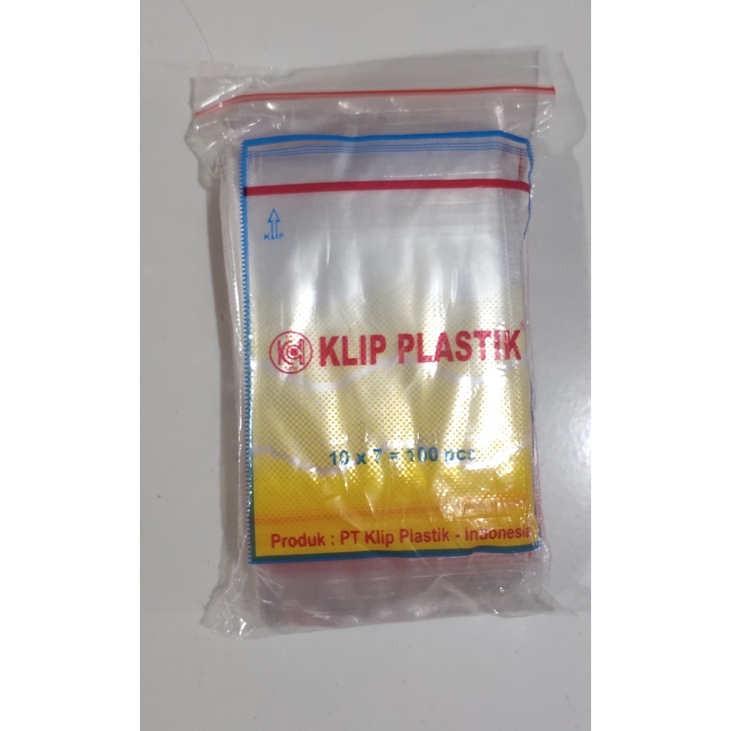 Klip Plastik 7x10 klip bening 100 lembar 10X7