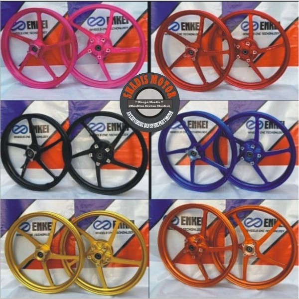 Velg Bintang Merk Enkei 525 Ukuran 160/160 Ring 17 Set Motor MX King