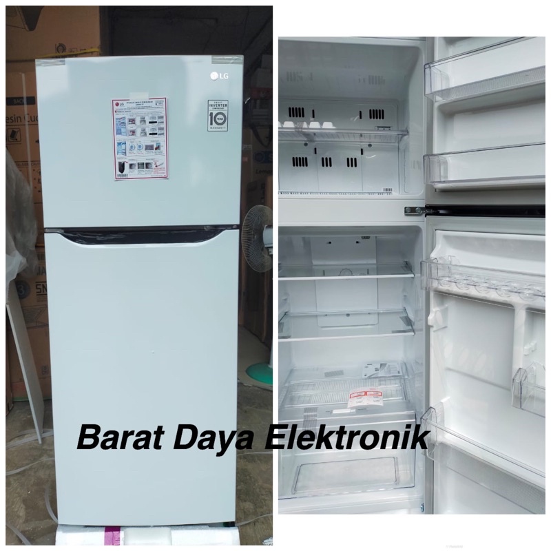 BIG SALE LG Kulkas 2 Pintu [202 L] GN-B185SQWH 70 Watt Tanpa Bunga Es - Kulkas LG Smart Inventer