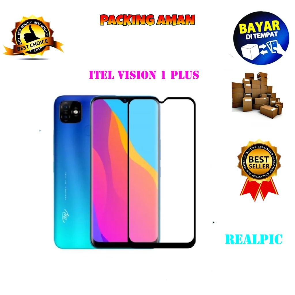 Tempered Glass Itel Vision 1 Plus Full Cover / Full Screen Protector Anti Gores