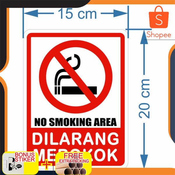 

DILARANG MEROKOK SIGN AKRILIK NO SMOKING AREA 15X20CM Keren