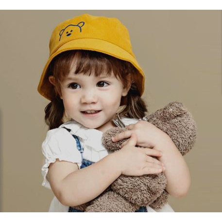 kiddiwear TOPI BUCKET BORDIR TOPI ANAK BUCKET BEAR - TOPI ANAK UNISEX BORDIR BERUANG