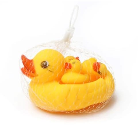 Bebek Karet Bunyi Isi 4 Pcs - Duck Rubber - Teman Mandi Balita - Mainan Anak