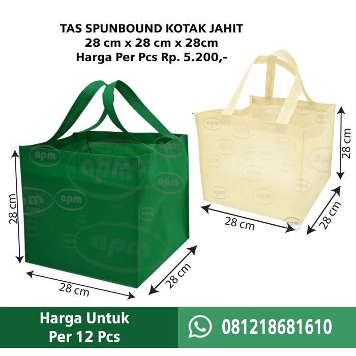 

Tas Spunbond Kotak Ukuran 28X28X28 (Tas Jahit) 065