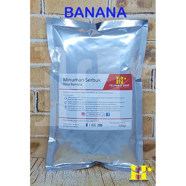 

(500 Gram) Banana Premix Milkshake / Bubble Powder Drink