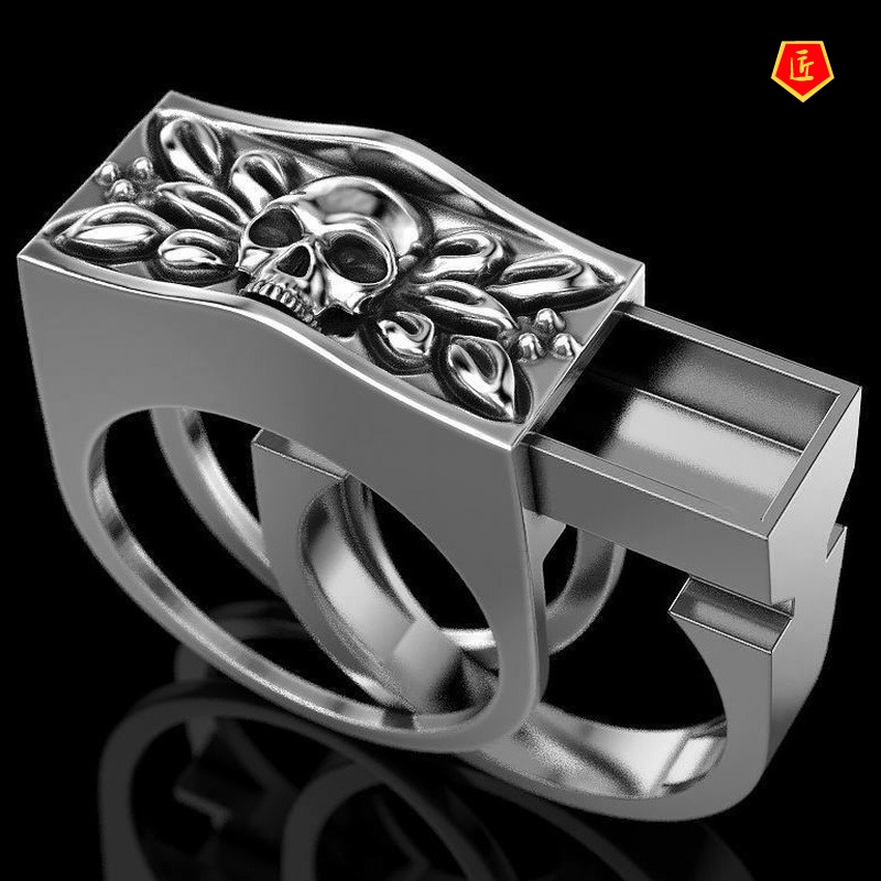 [Ready Stock]Creative Skull Ring Set Punk Retro