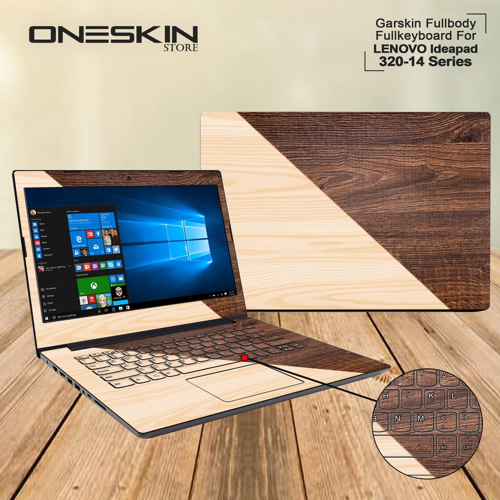 Garskin Laptop Cover Lenovo Ideapad 320-14AST-80XU00-0TID 0VID 0WID Fullbody Fullkeyboard