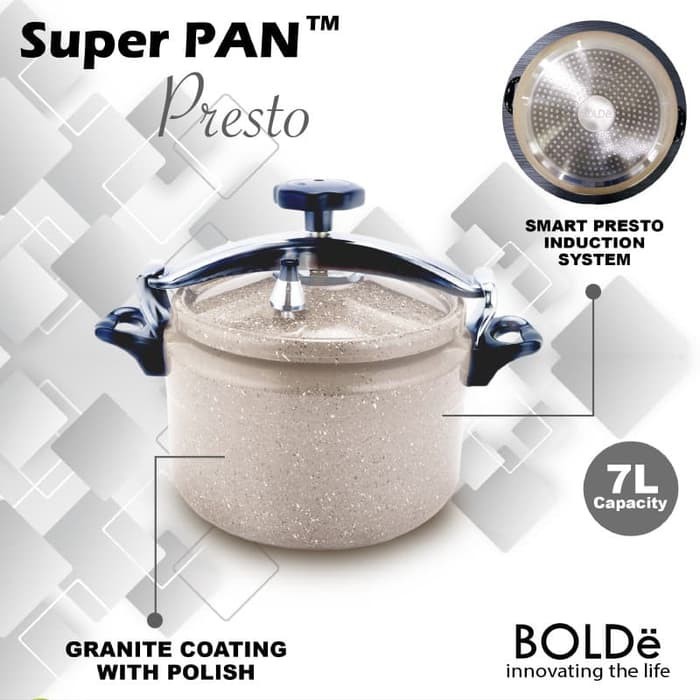 BOLDE Panci Presto Super Pan Granite  7 Liter Original Granite Series