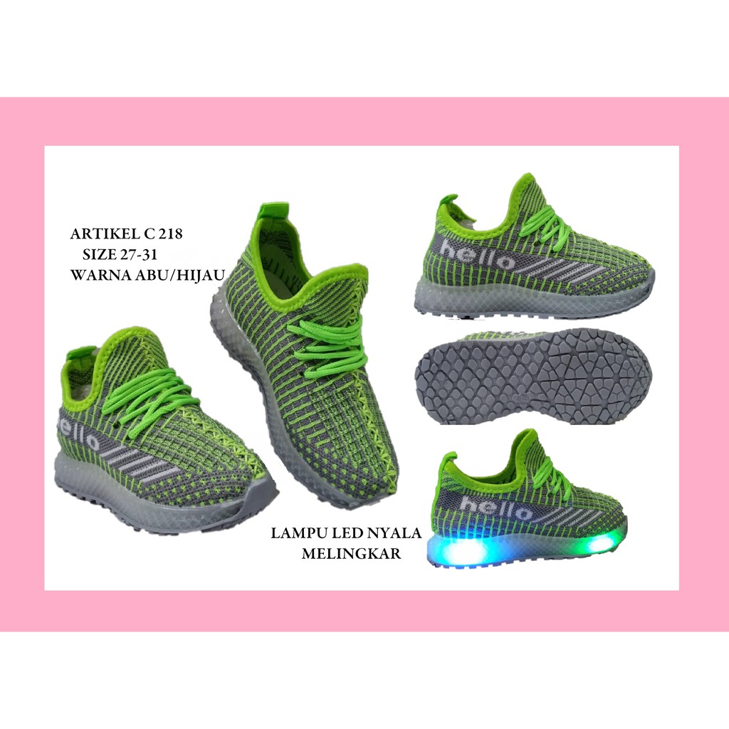 SEPATU ANAK LAMPU COLLIN C218 LAMPU LED KEDIP TRENDY ANAK LAKI-LAKI/PEREMPUAN KECIL