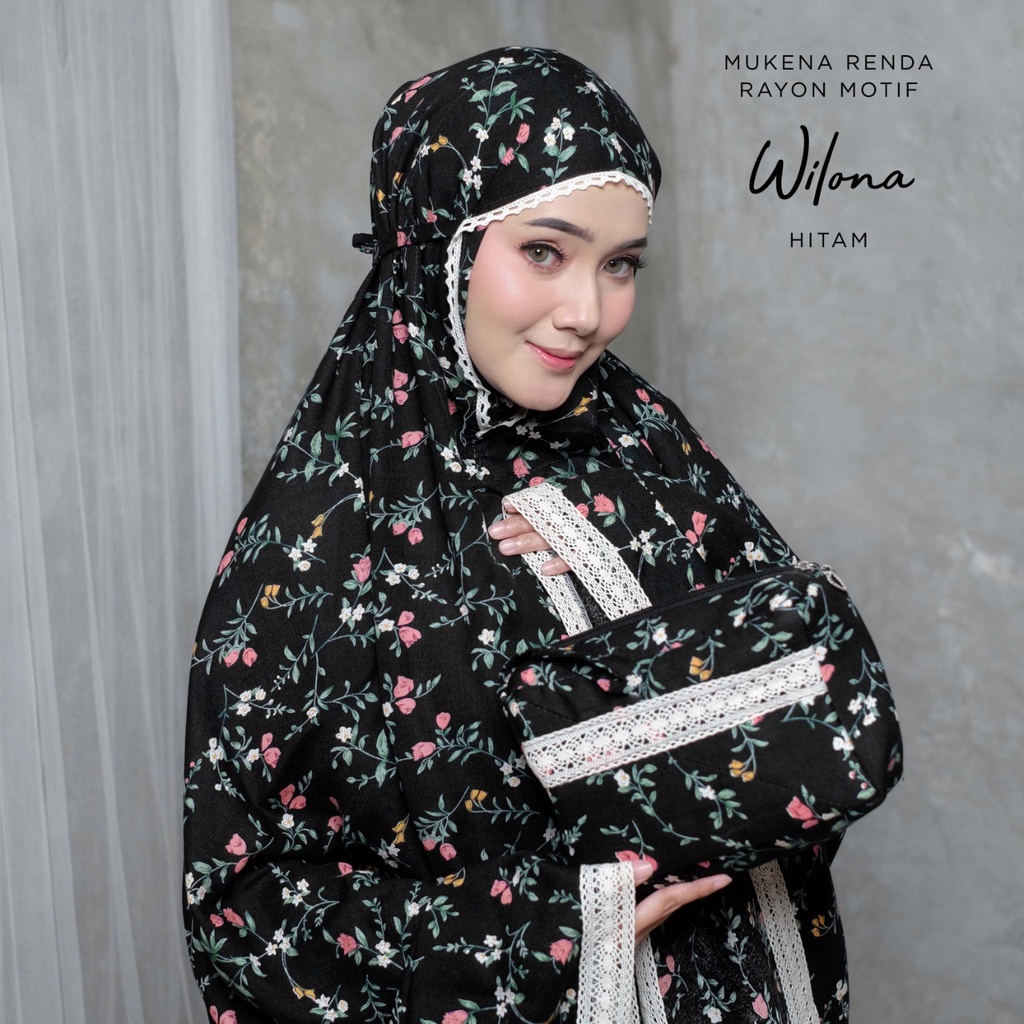 PUSAT MUKENA TASIK - MUKENA DEWASA RENDA RAYON MOTIF WILONA