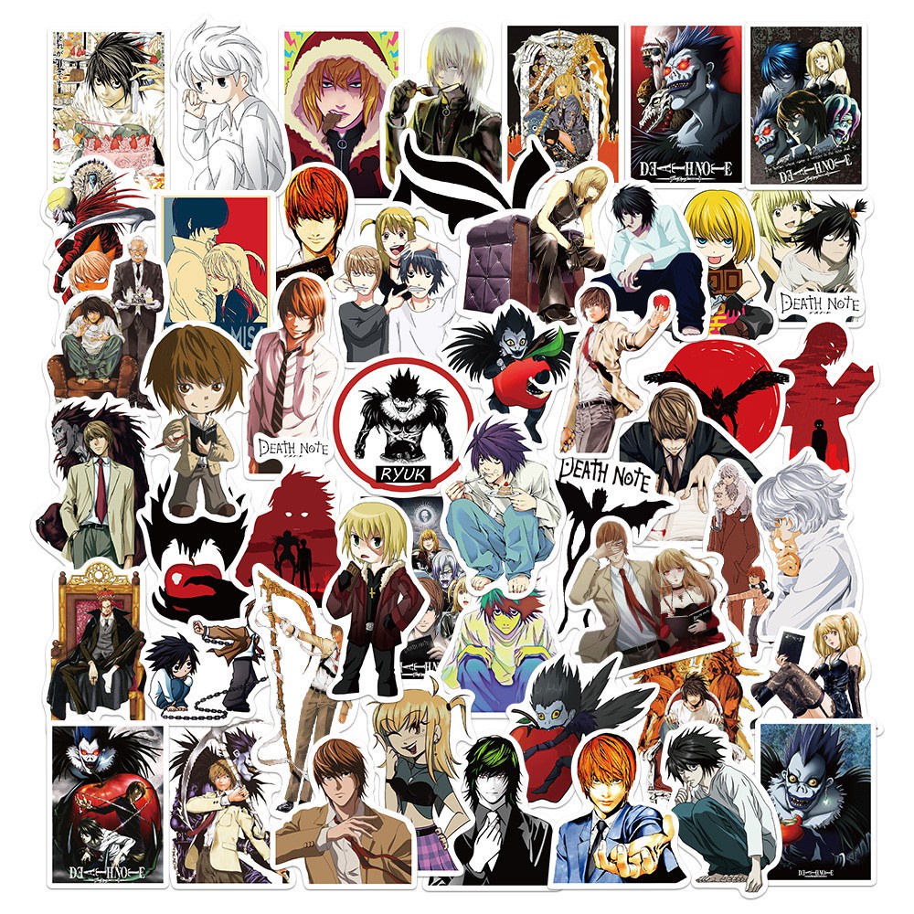 50 PCS Anime Death Note Cartoon Graffiti Children's Toy laptop Mobile Phone Computer luggage Decoration Sticker