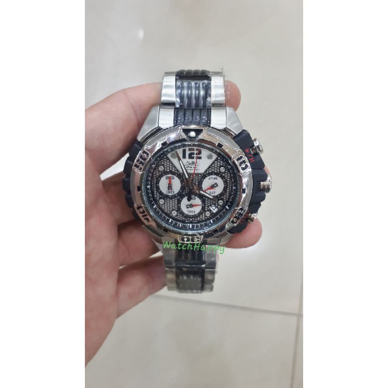 Alba AU2013X1 Diver Crono AU2013 AU2013X Silver Black Crono Mens Watch 100% Original Warranty Resmi