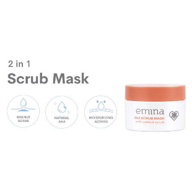 Jual Emina 2 in 1 Scrub Mask 50 ml Masker Eksfoliasi Shopee Indonesia