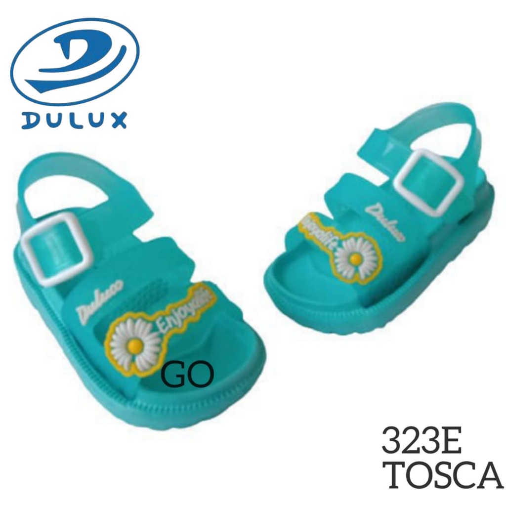 gof DULUX 323ED GN  Sandal Ban 2 Flower Anak Perempuan Tali Belakang Anak Sandal Bayi Lucu