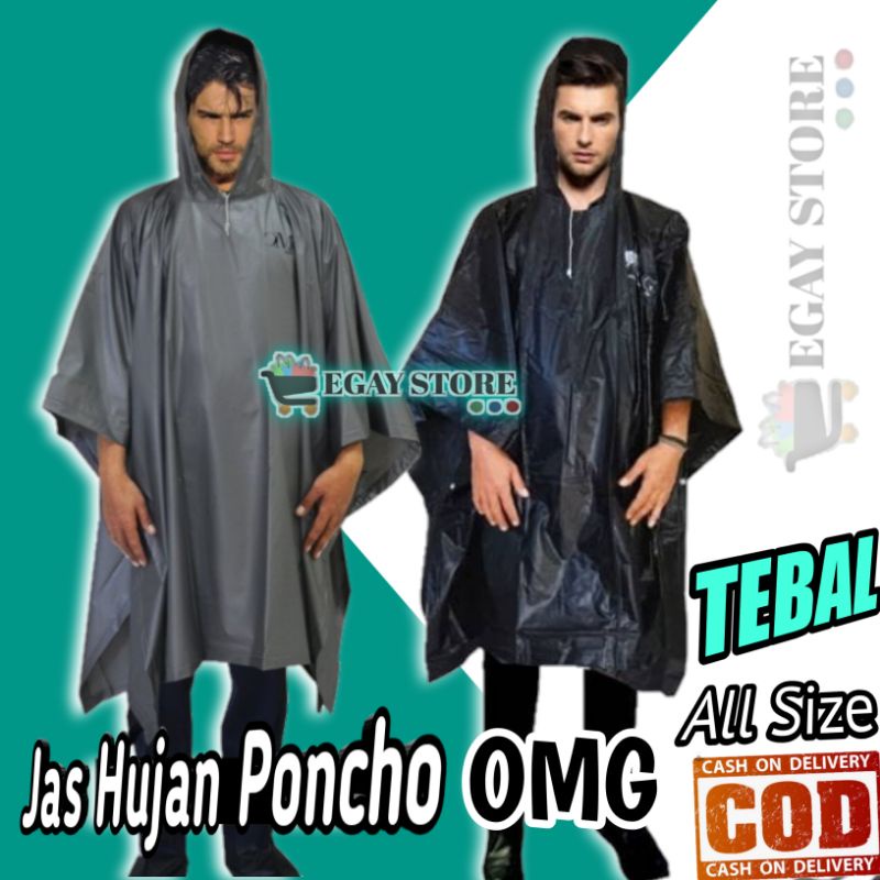 Jas Hujan Ponco Kelelawar OMG Tebal Mantel Jubah Dewasa Pria Wanita Motor Waterproof Anti Air All size M L XL